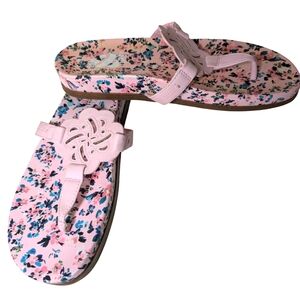 5/$25...SIZE  10 - Sam and Libby - Cute Floral Thong Sandals - EUC